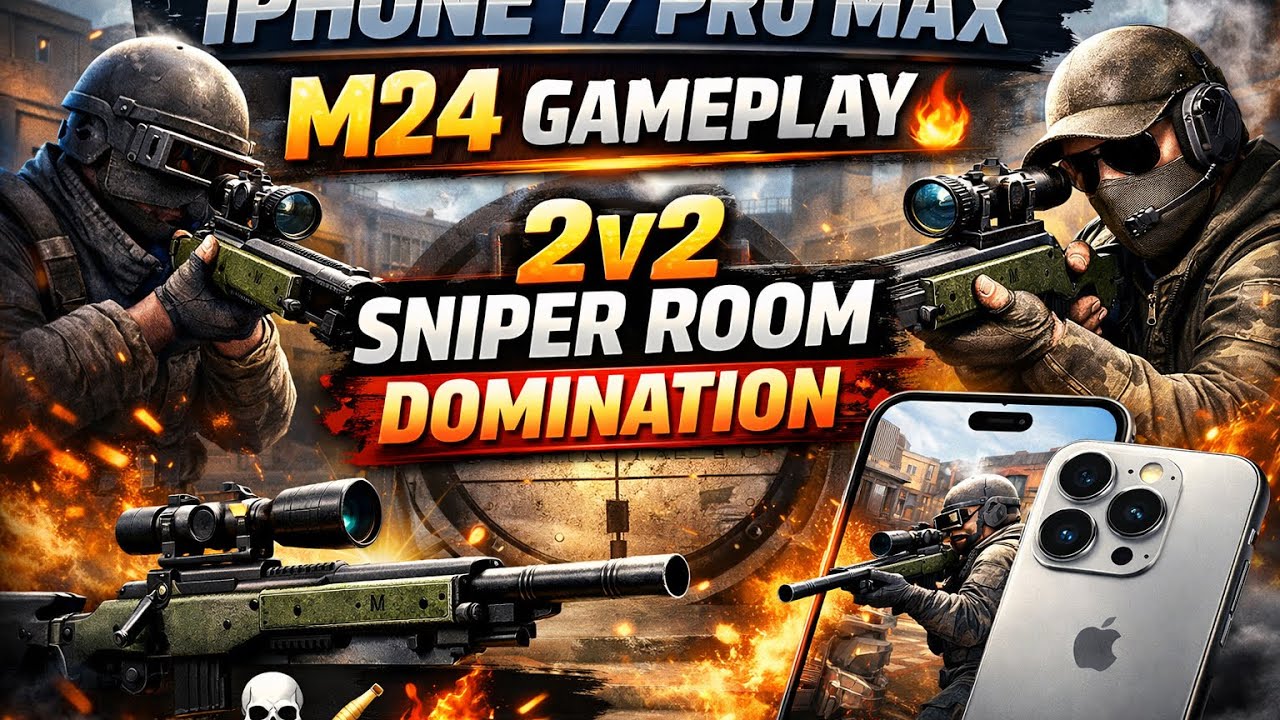 iPhone 17 Pro Max M24 Gameplay 🔥 | 2v2 Sniper Room Domination
