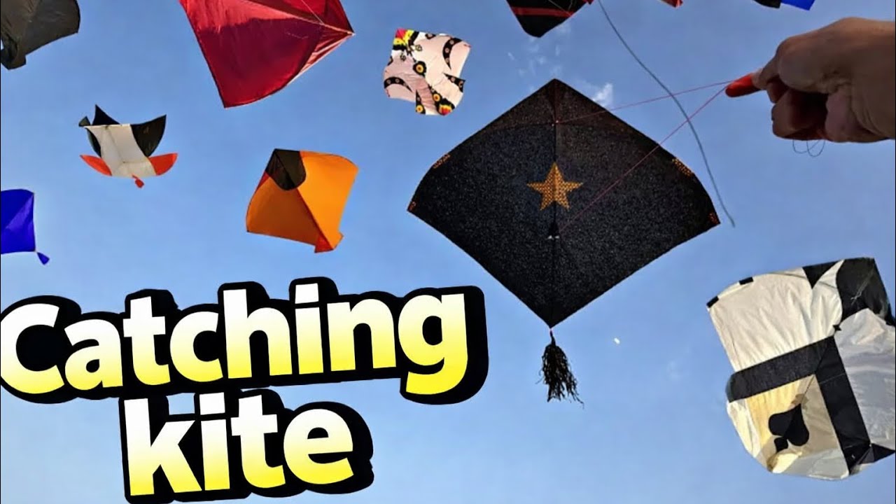Catching kite on looting kite on rooftop bar 