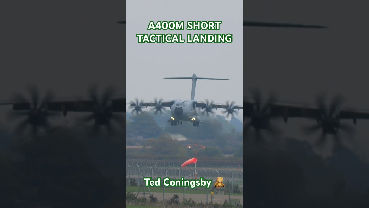IMPRESSIVE SHORT TACTICAL LANDING AIRBUS A400M ATLAS &bull; RAF BRIZE NORTON #military #coolstuff