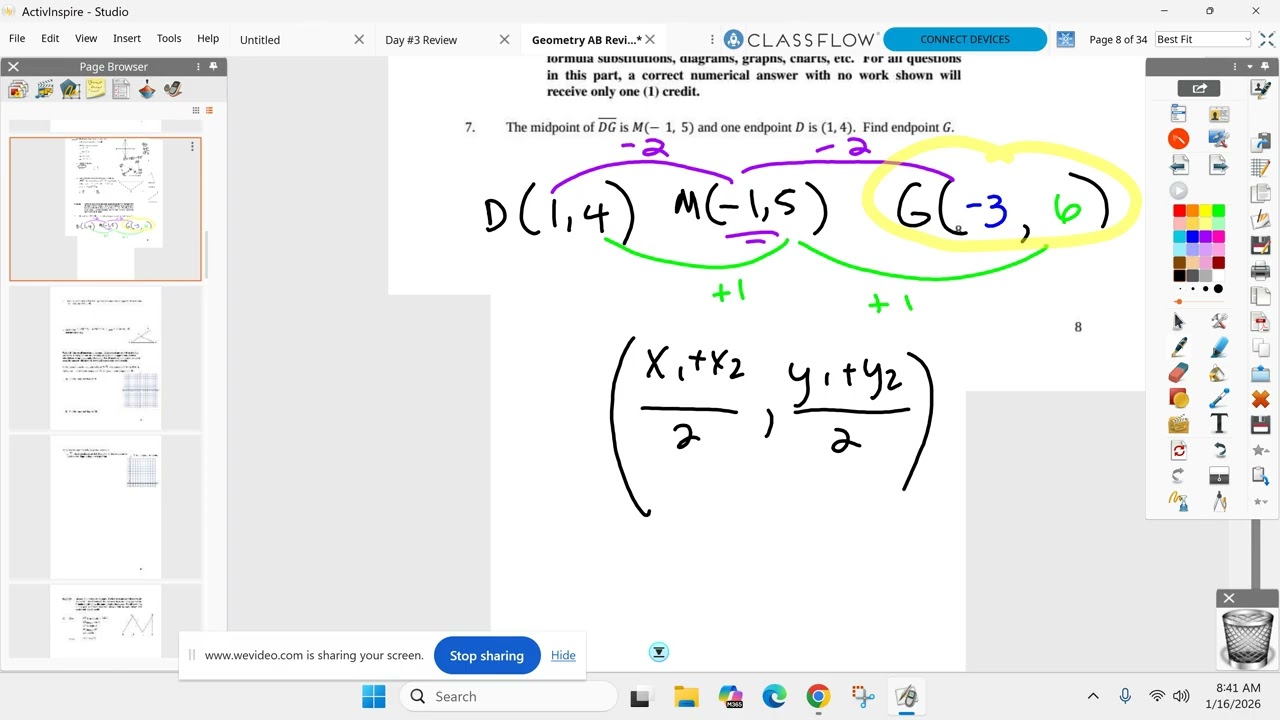 Geometry AB January 16th - MIDTERM REVIEW Day #3