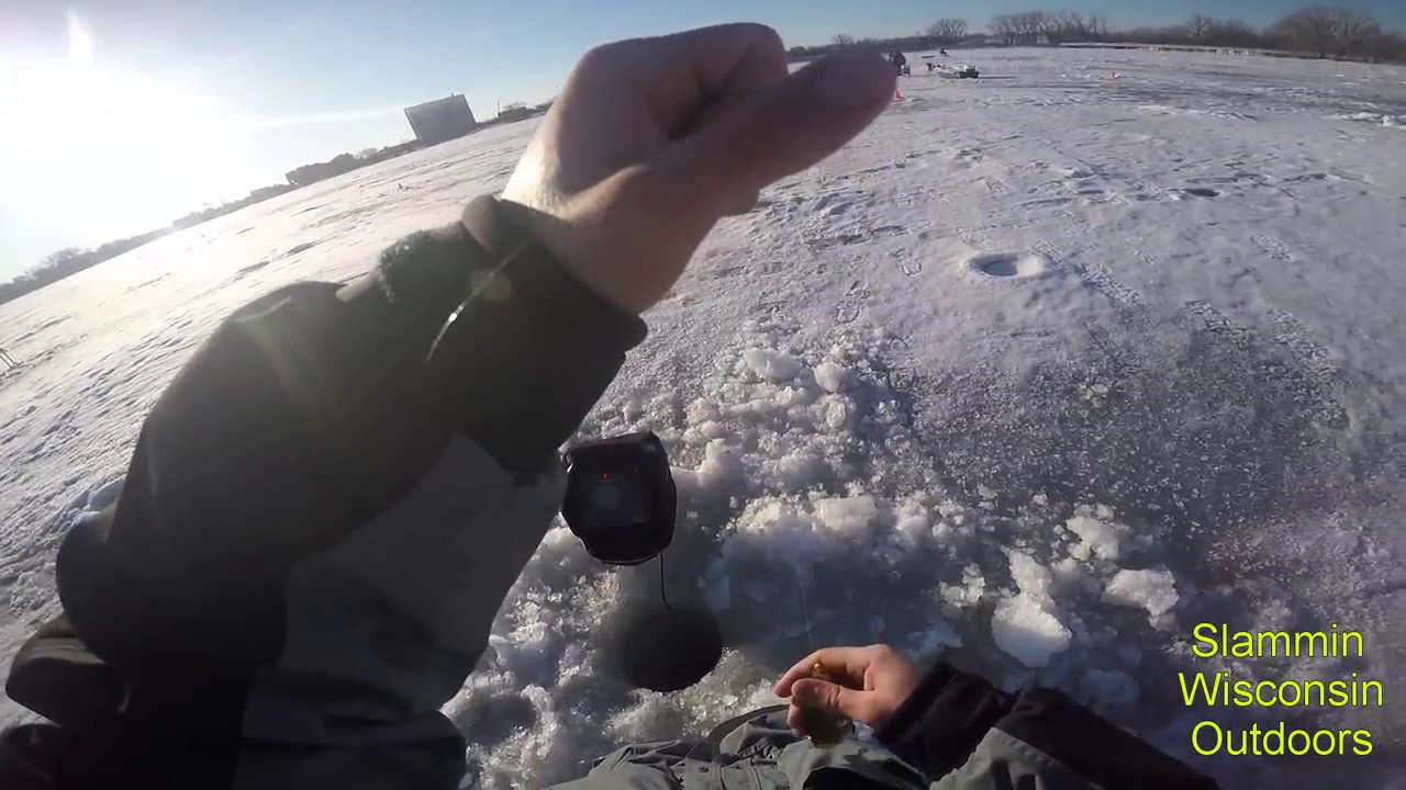 Ice Fishing Little Lake Butte Des Morts 3-8-15