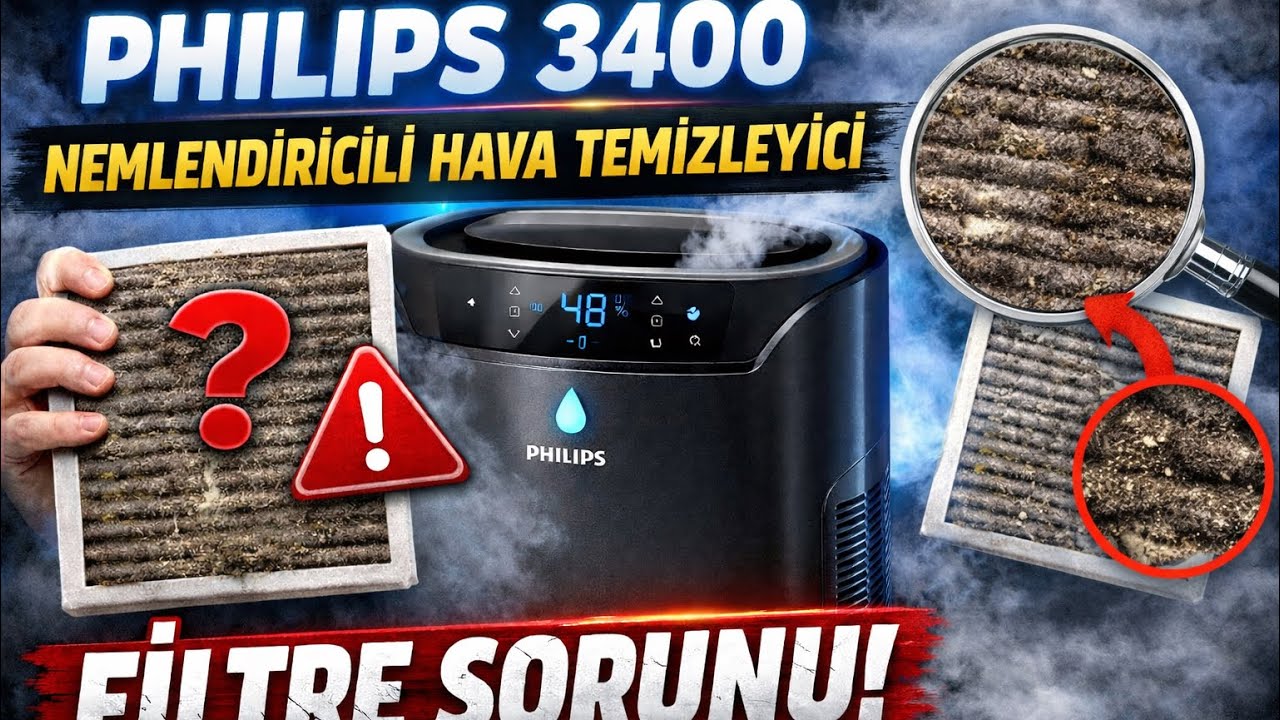 PHİLİPS 3400 NEMLENDİRİCİLİ HAVA TEMİZLEME  FİLTRE TEMİZLEME  DEĞİŞİM #philips