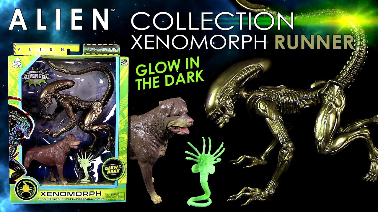Lanard ® Alien ™ Collection - Xenomorph Runner / Dog Alien / Rottweiler / Facehugger - Repaint GITD