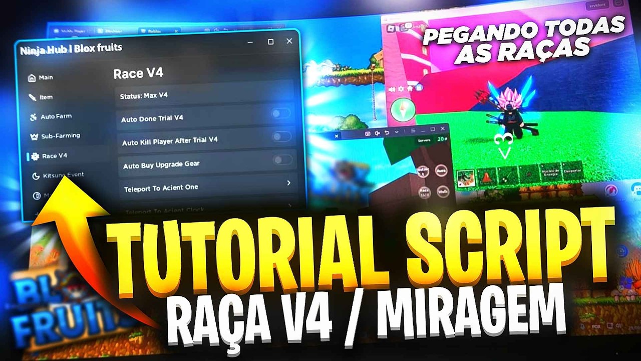 🎯 Pegando RAÇA V2, V3 e V4 COM SCRIPT BLOX FRUITS (Celular/Pc)