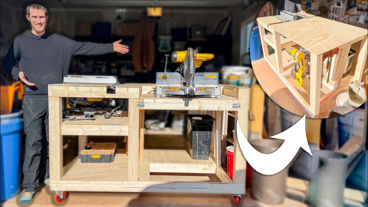 Making projects on the ranch easier! // DIY Miter & Table Saw Workbench
