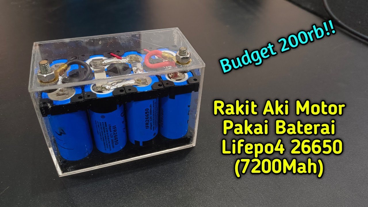Rakit Aki Motor Lithium Lifepo4 26650 Budget 200rb!!