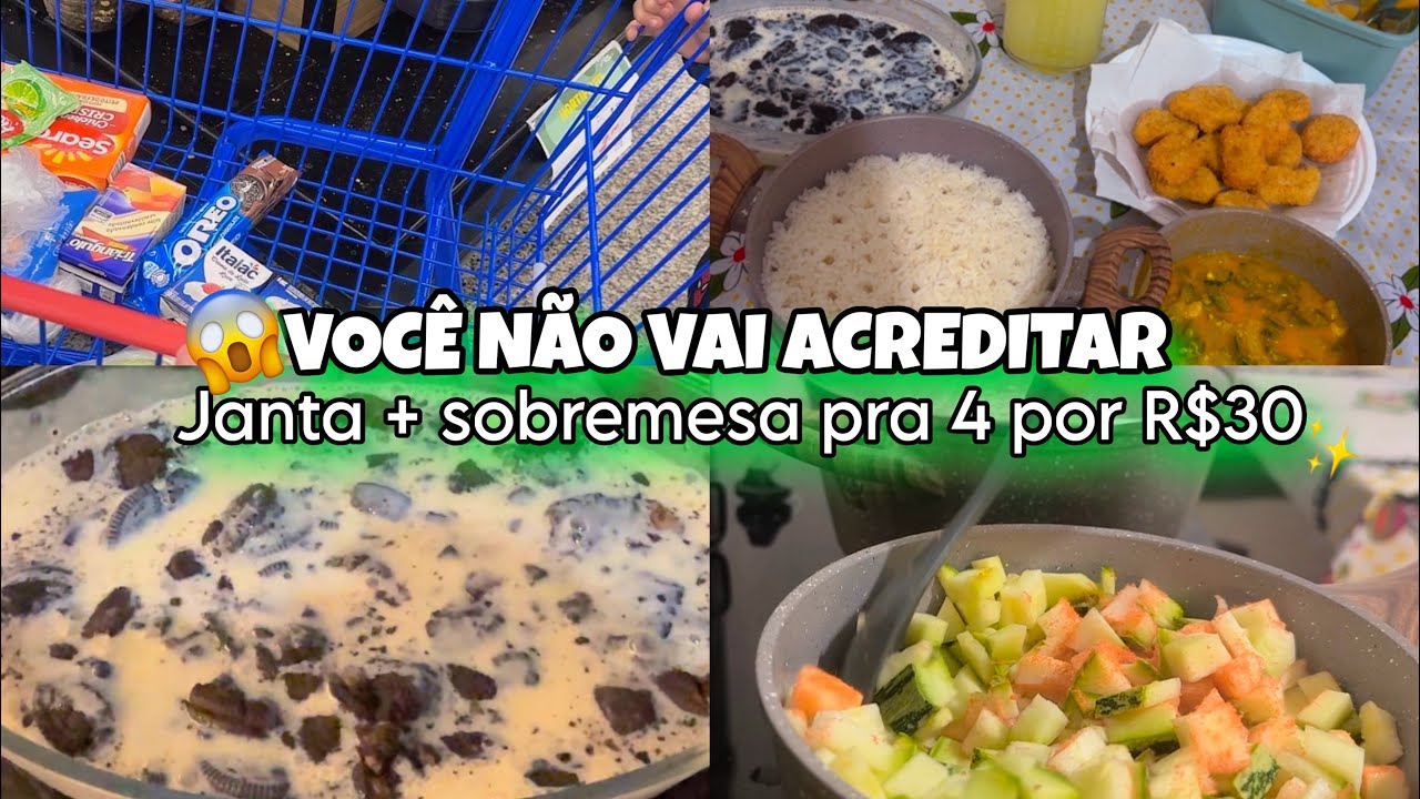 JANTA E SOBREMESA PARA 4 PESSOAS COM R$30,00💰🍛🍮 