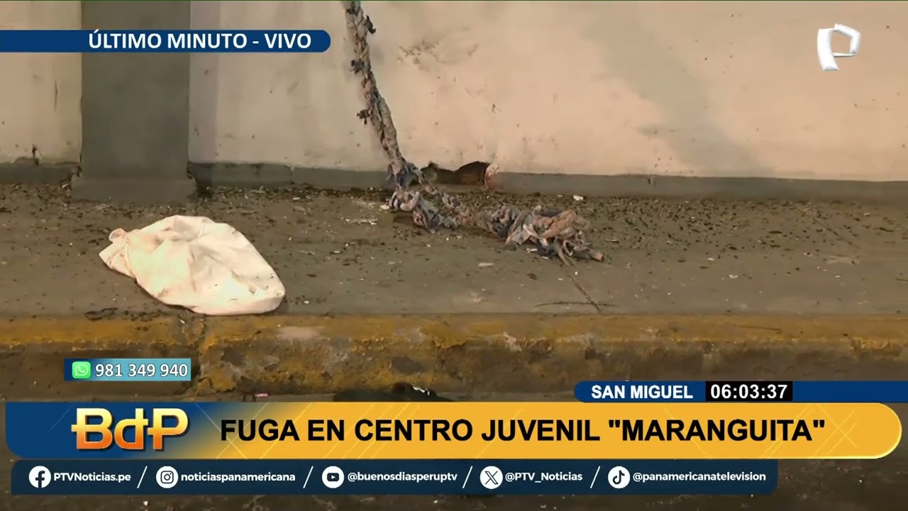¡Increíble fuga en Maranguita! Internos usan soga para escapar del centro juvenil 🌟🔥 (1/3)