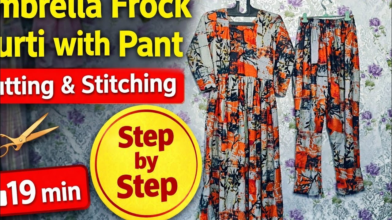 Umbrella Frock Kurti with Pant Cutting & Stitching | Full Step by Step Tailoring Tutorial