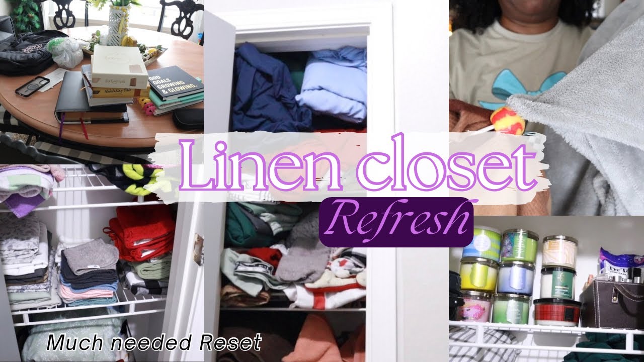 Linen closet refresh/ Major declutter/ Clean with me/Budget friendly project