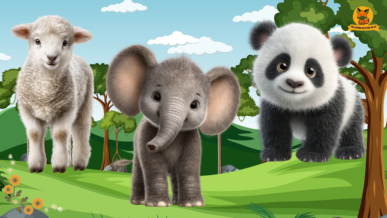 Nature Animal Sounds Collection: Sheep, Elephant, Panda, Pig, Hen &ndash; Wild Animal Moments