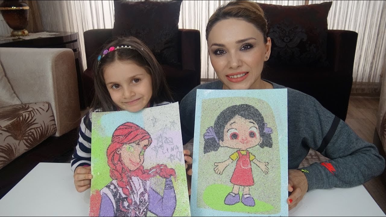 Lina İle Kum Boyama Challenge Yaptık Lina'nın Annesi Hile Yaptı | Eğlenceli Çocuk Videosu