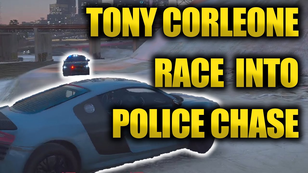 No Pixel Tony Corleone Race and Police Chase - GTA V RP - NO PIXEL