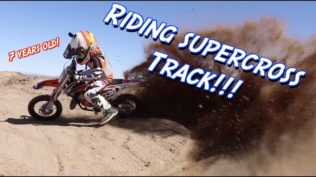 Crazy 7 year old rides Supercross track!