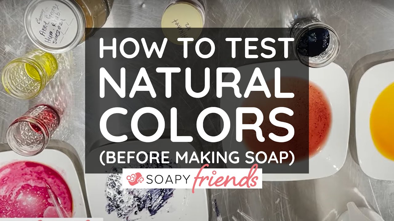 How to test natural soap colors: botanical color lye testing including butterfly pea flower.