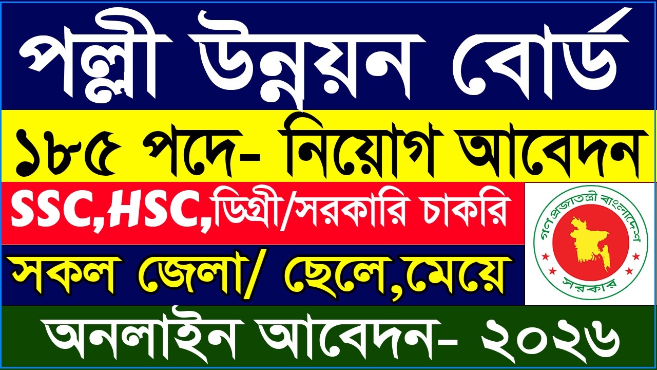 🔥 বাংলাদেশ পল্লী উন্নয়ন বোর্ড নিয়োগ বিজ্ঞপ্তি ২০২৬ | আবেদন পদ্ধতি | BRDB Govt Job Circular 2026