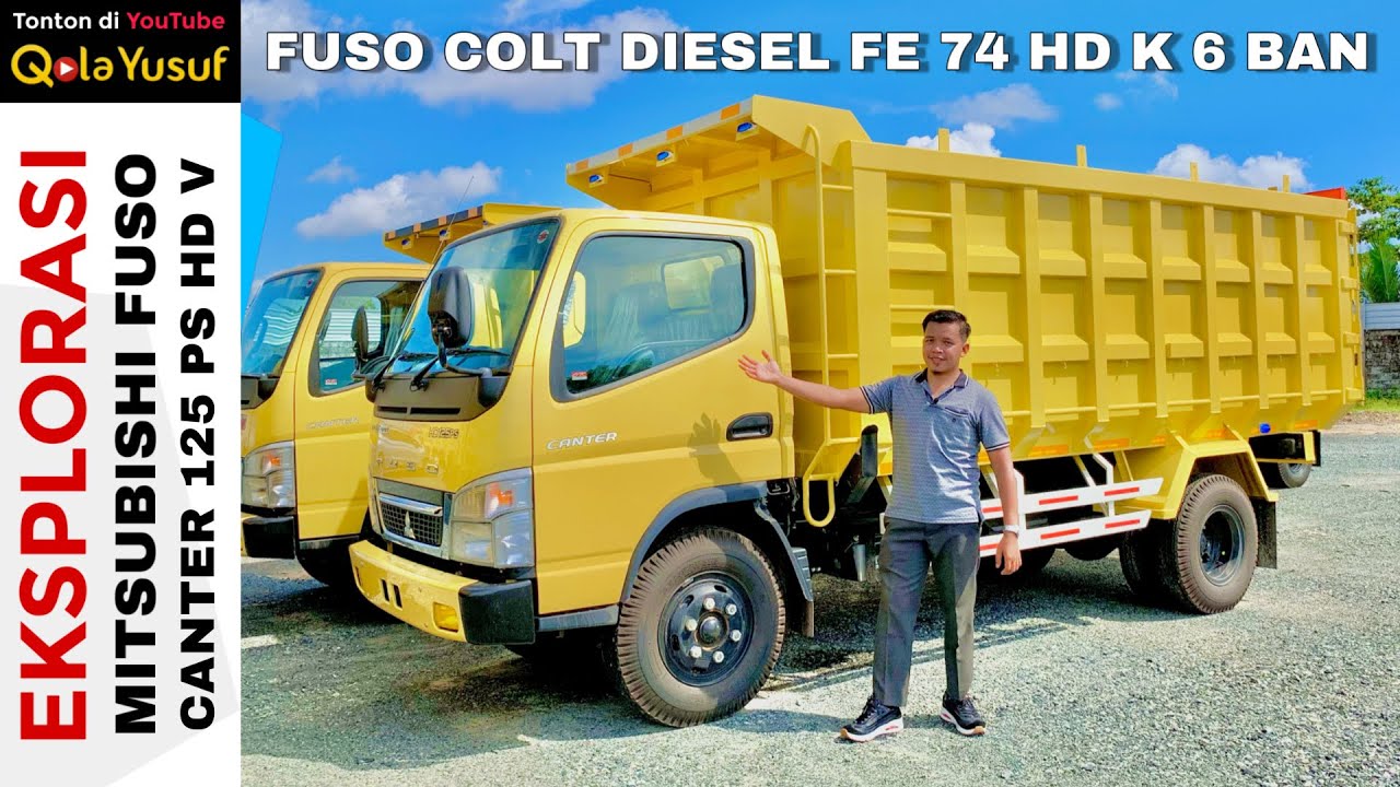 Mitsubishi Canter 125 PS HD V / Fuso Colt Diesel FE 74 HD K 6 Ban Super Power Karoseri Dump Truck