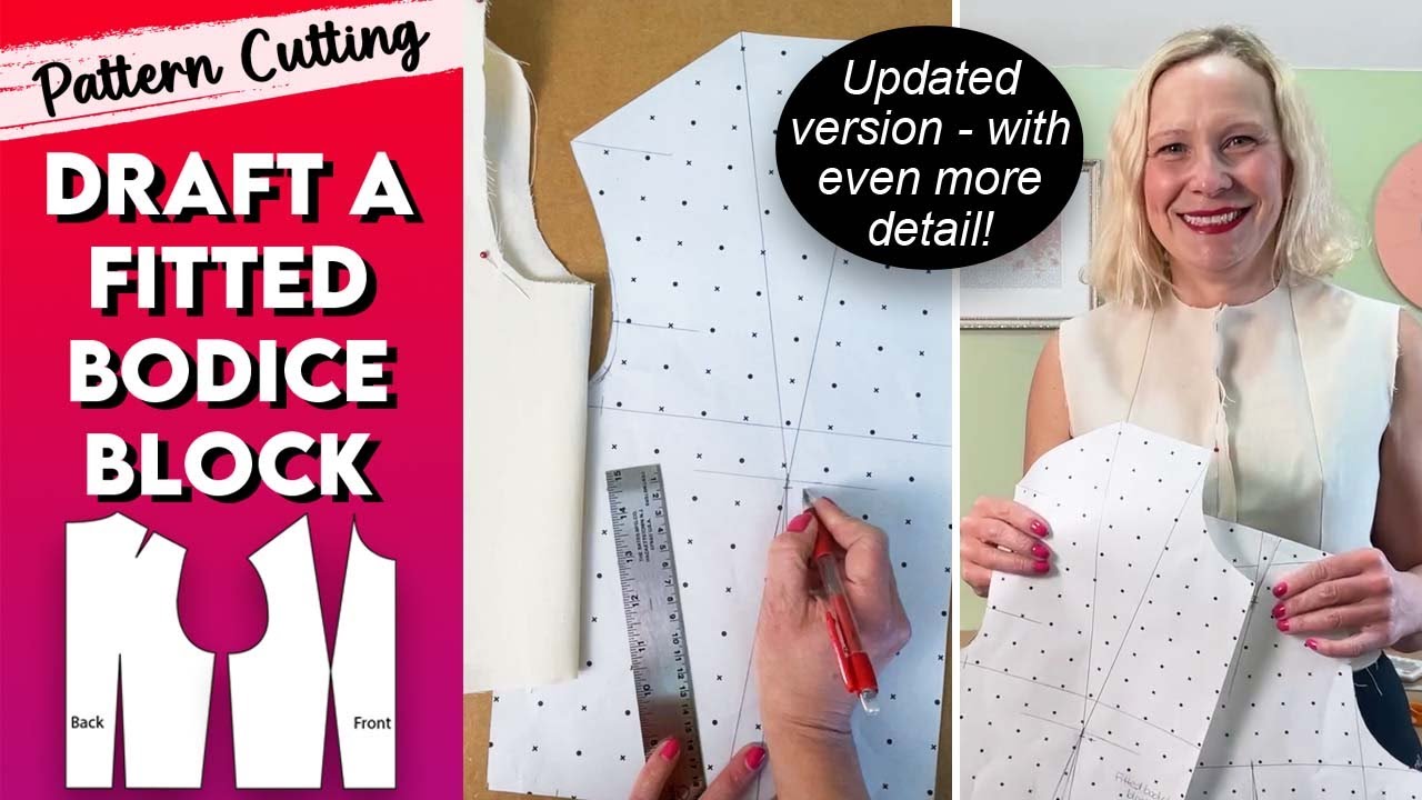 How to draft a bodice block (or sloper) from your own measurements. Detailed step by step tutorial.