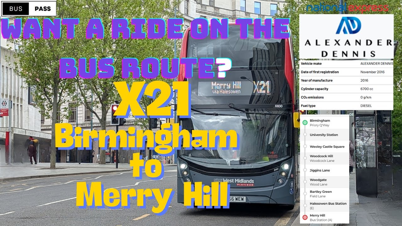 Sunday Ride on Route X21 🚍 Birmingham to Merry Hill – Relax & Enjoy the Views
