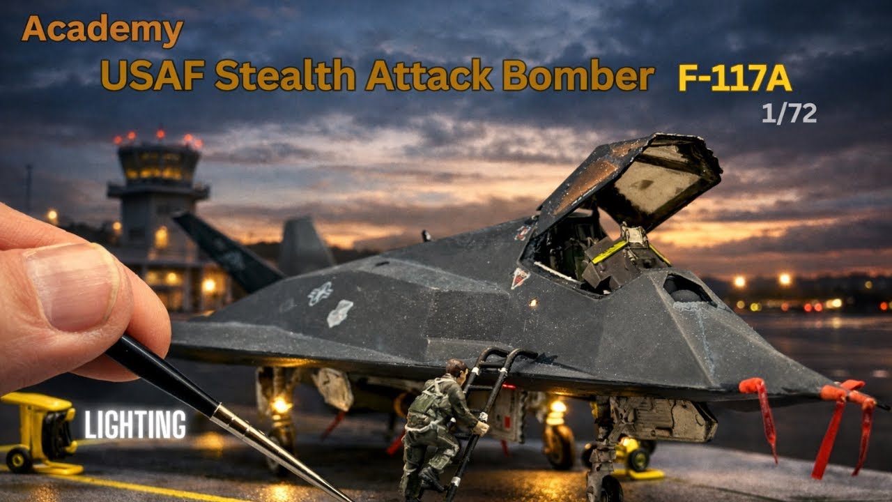 Stealth Lit & Loaded – F-117A Diorama Build (1/72 Academy)