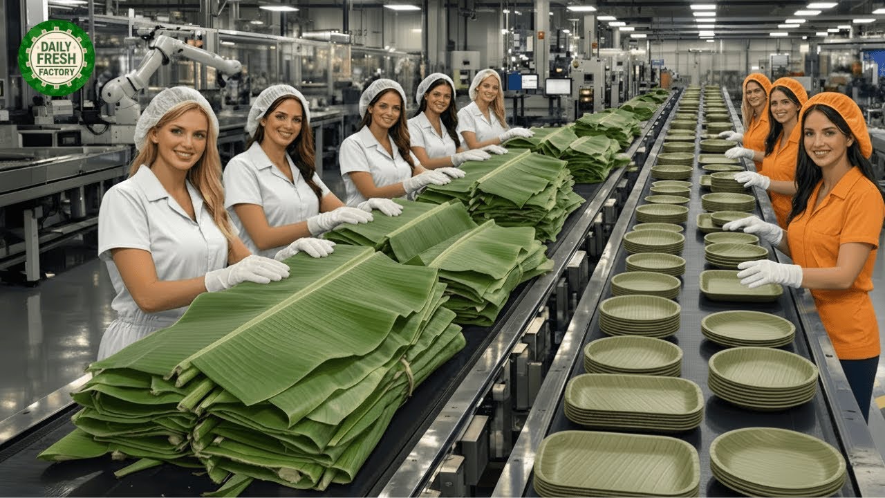 Inside the Largest High-Tech Banana Leaf Processing Factory You’ve Never Seen Before (Full Process)