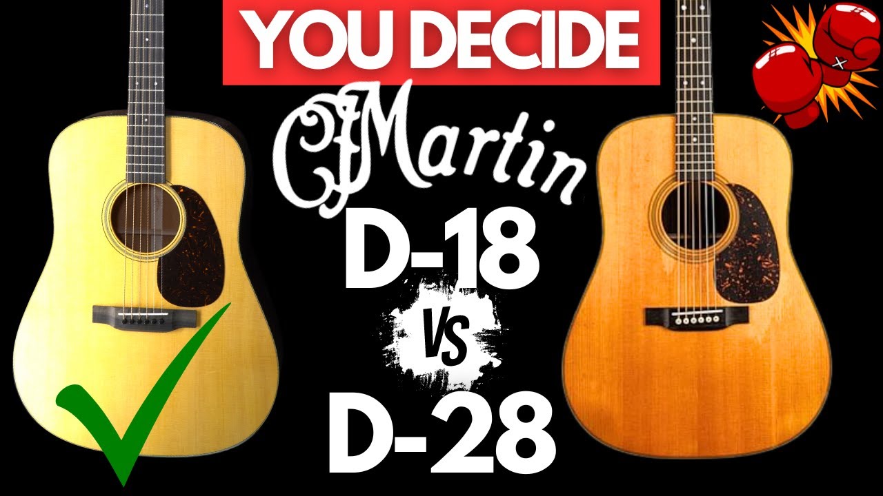Martin D-18 против D-28 (Сравнение ЛУЧШИХ акустических гитар)