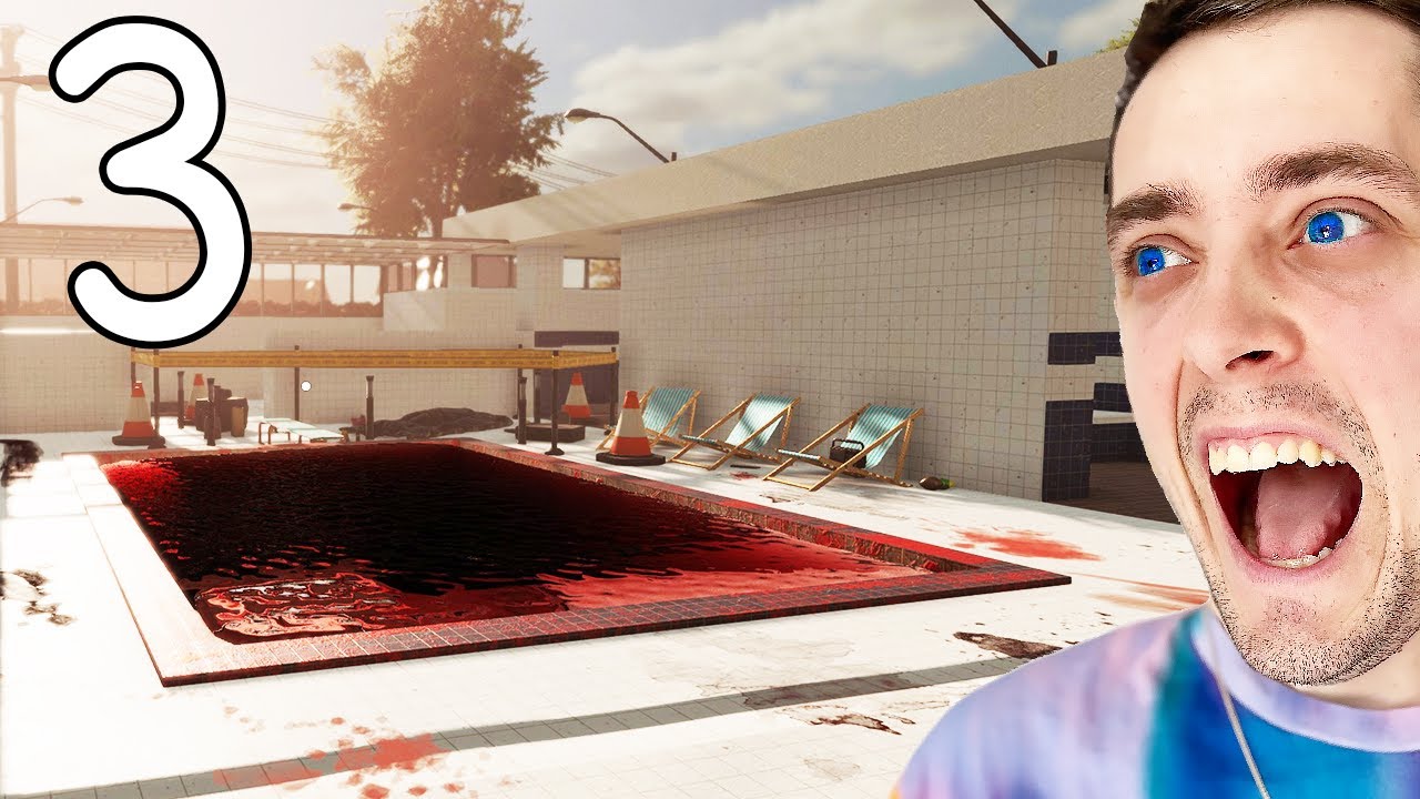 Pool Cleaning Simulator Part 3 - MURDER on SWIMMING POOL lets CLEAN THAT!