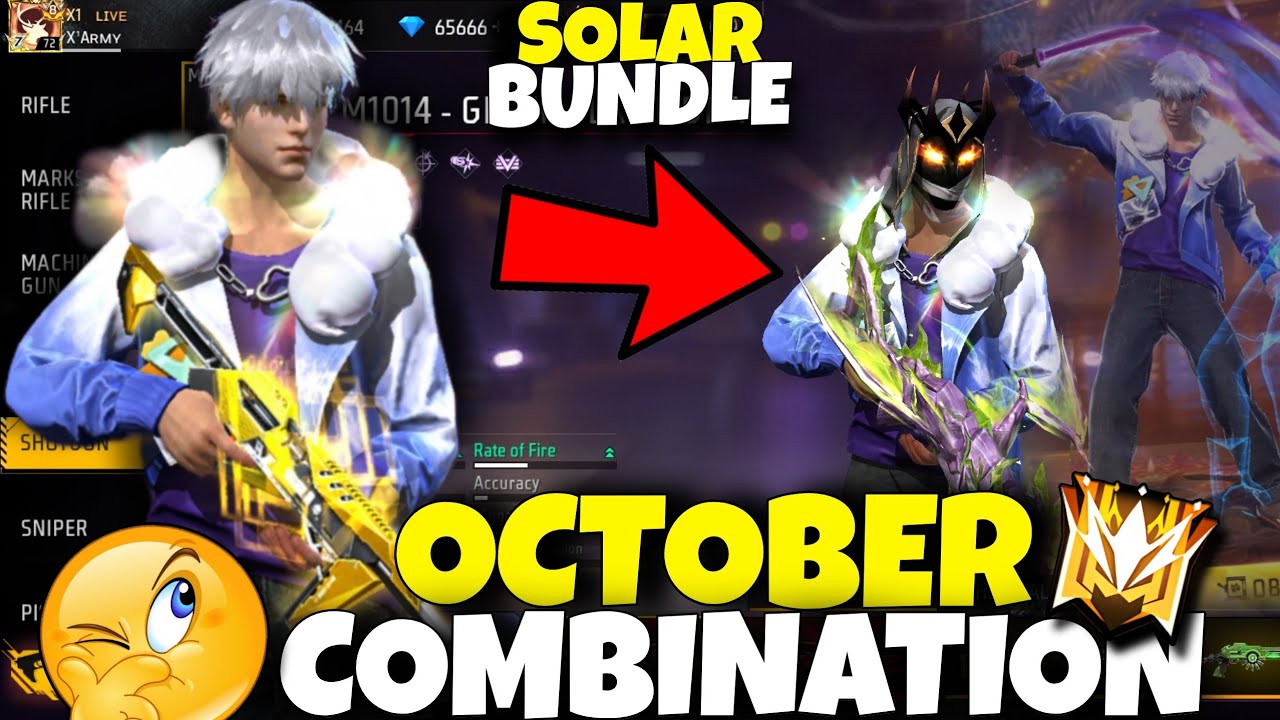 October FF New Booyah Bundle Combination❣️Solar cloud bundle Combination New Booyah Pass Bundle