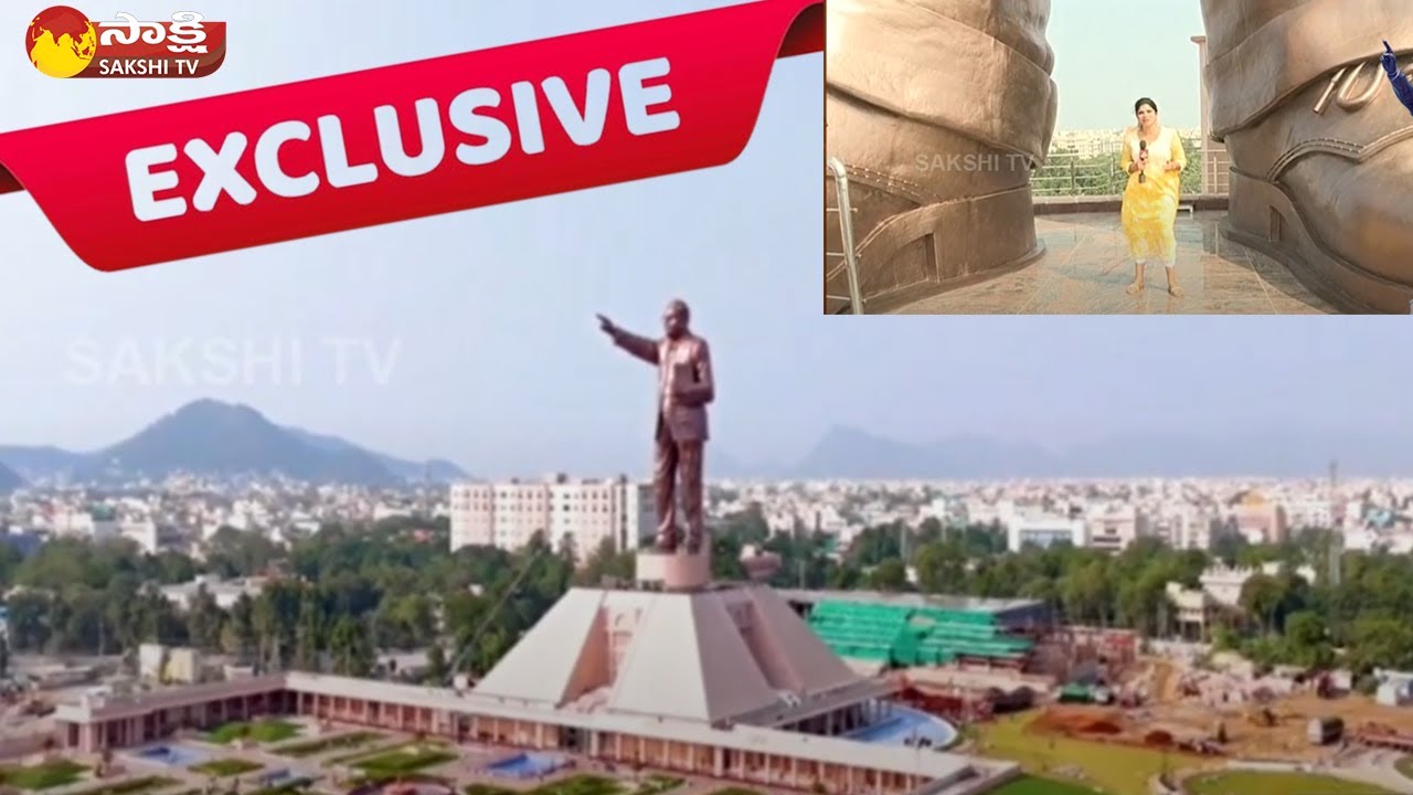 Exclusive Vijayawada Dr. BR Ambedkar Statue Video | CM Jagan | @SakshiTV