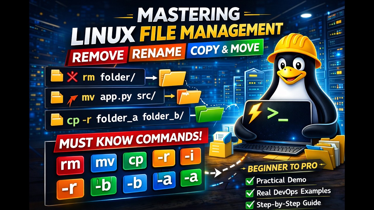 Mastering Linux File Management 🚀  Remove, Rename, Copy & Move Files Like a DevOps Pro