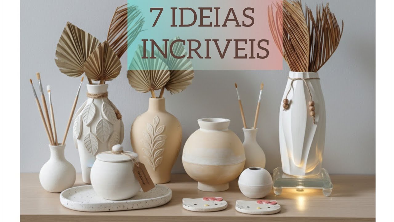 7 IDEIAS INCRIVEIS - FAÇA E VENDA GASTANDO POUCO | Decoração Fácil e Barata ARTESANATO COM GESSO
