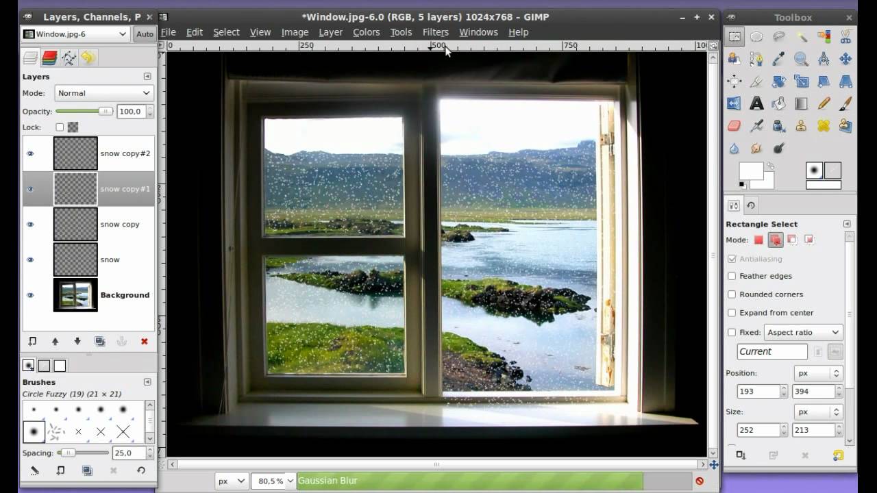 Let it Snow Outside - GIMP Tutorial. Merry Christmas!