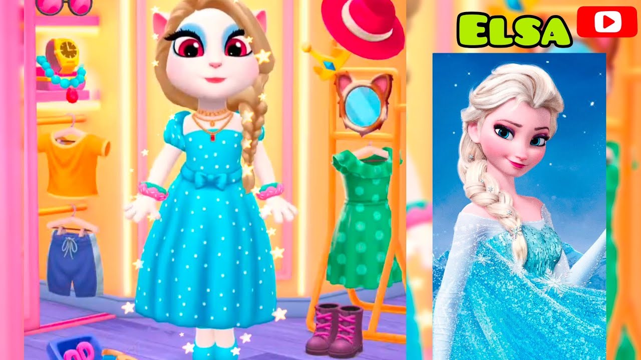 Disney Princess Elsa Cosplay By My Talking Angela 2| #trending #disneymagic #frozenelsa 