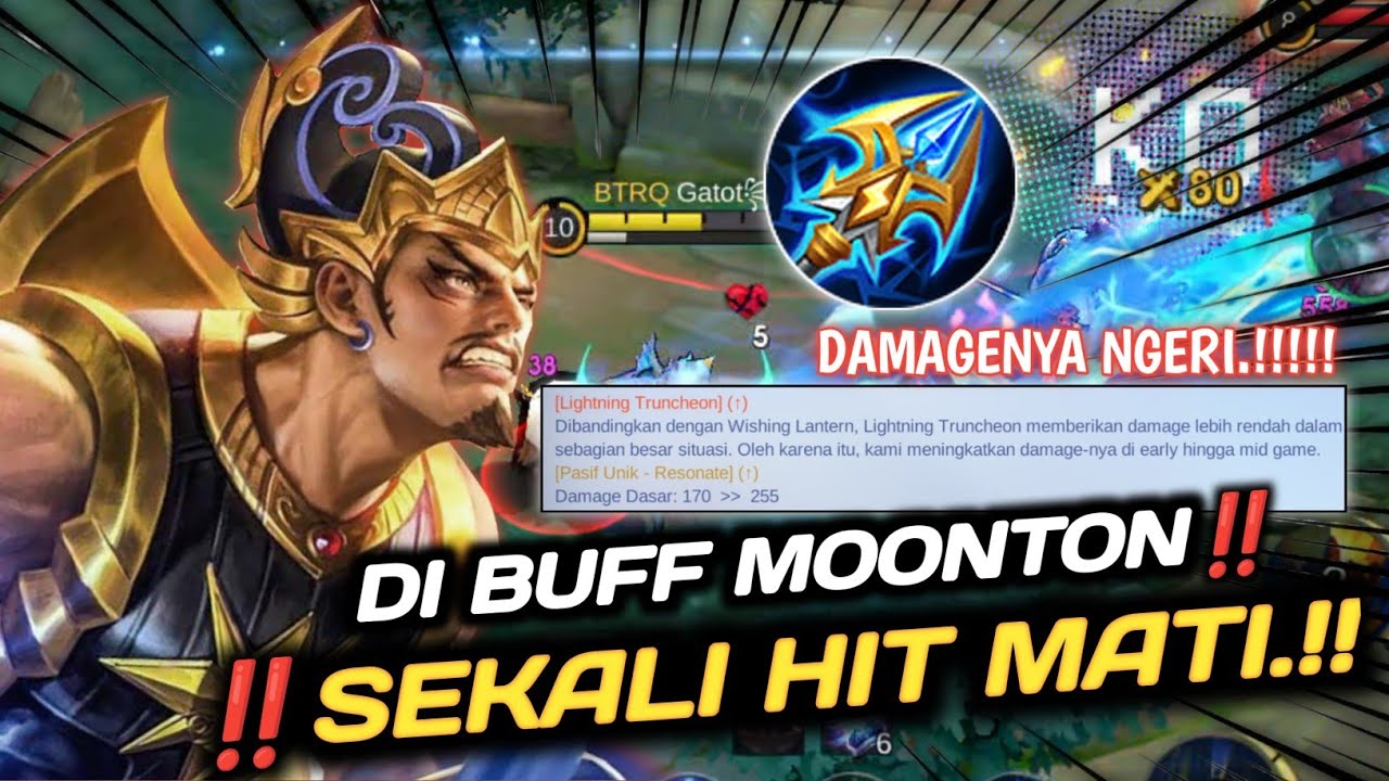 Di Buff Moonton‼️Lightning Truncheon!! Sekali Hit Mati: Gatotkaca One Shot Build
