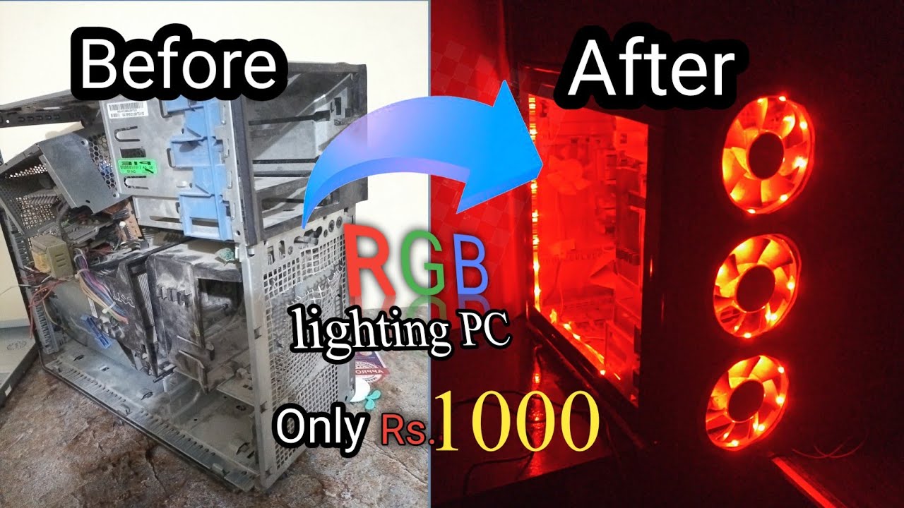 How to mack RGB lighting PC at home.only 1000 Rs.DIY light gaming PC. //Ahmad technical