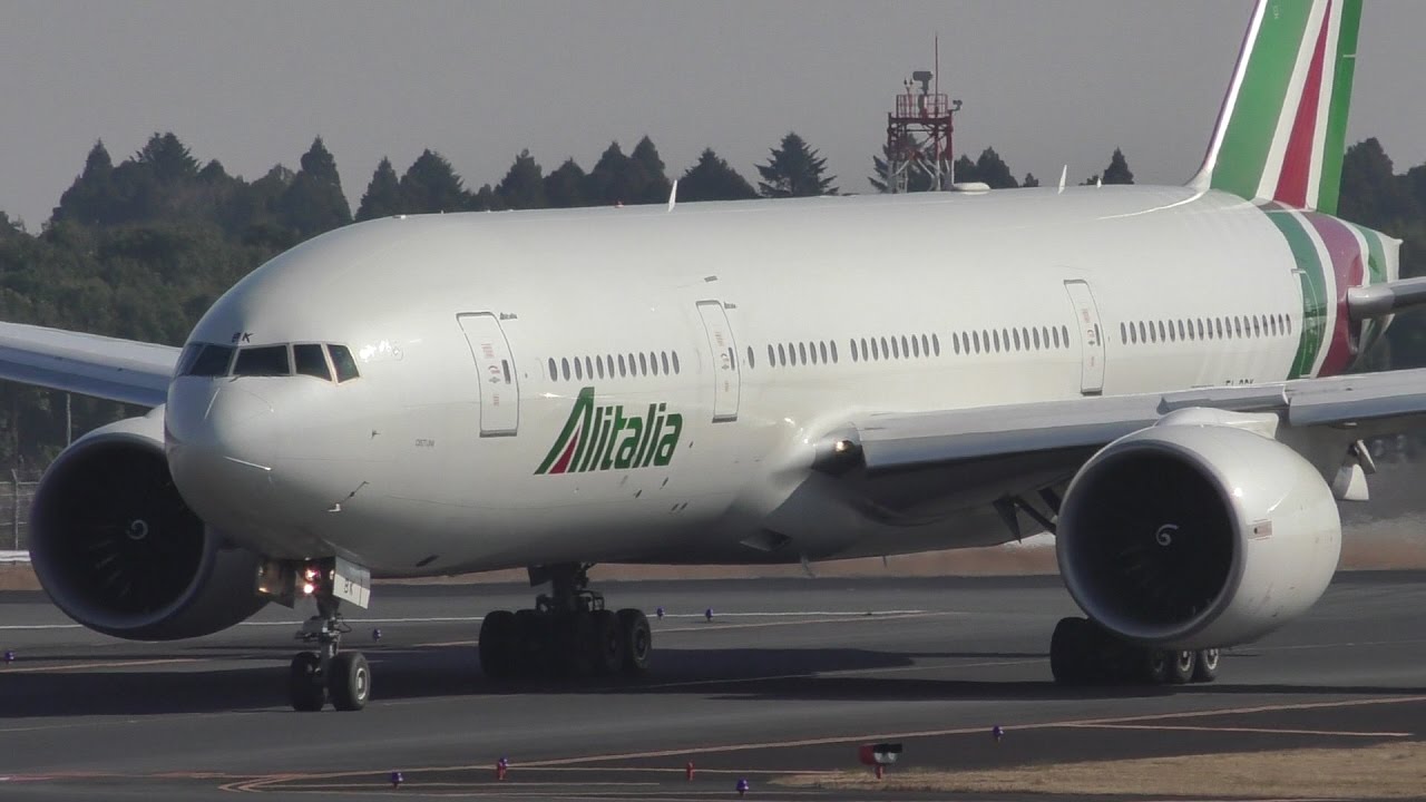 ✈新塗装 Alitalia B777 EI-DBK landing @Narita Airport rwy34R(成田空港/WX970M)