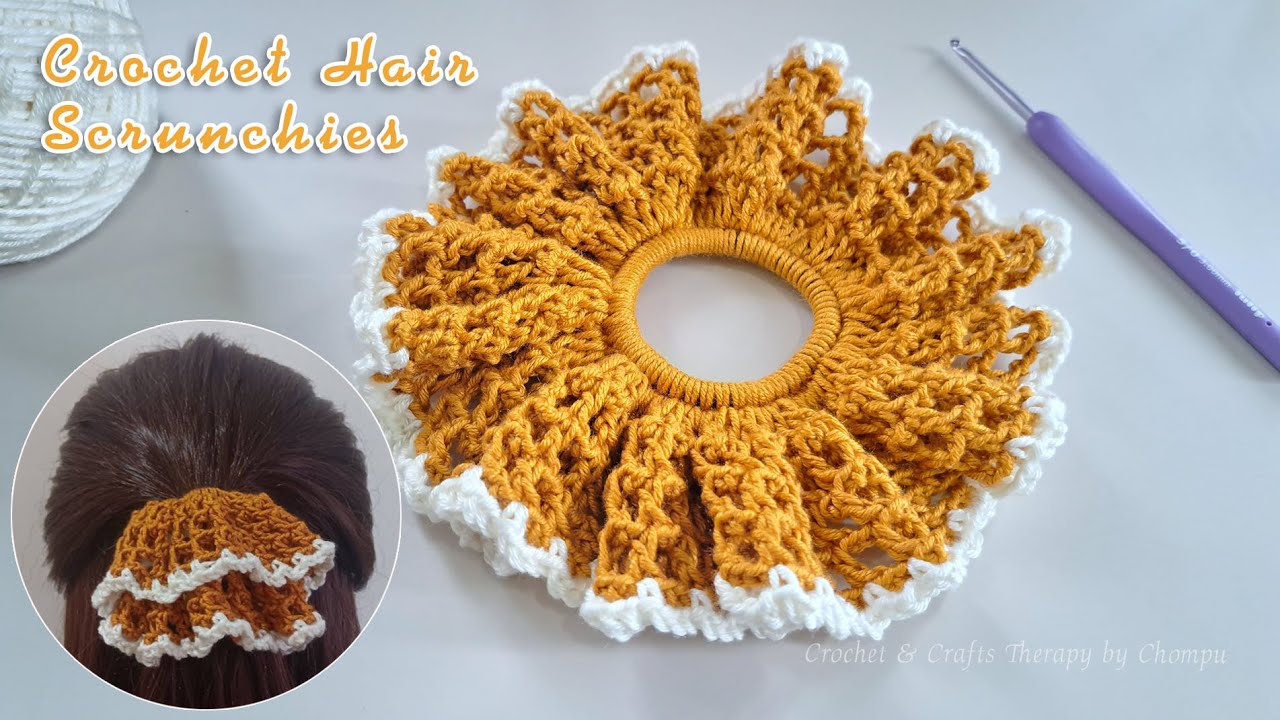 Super Cute!!! DIY Crochet Hair Scrunchies💖Crochet Hair Accessories  💖💖