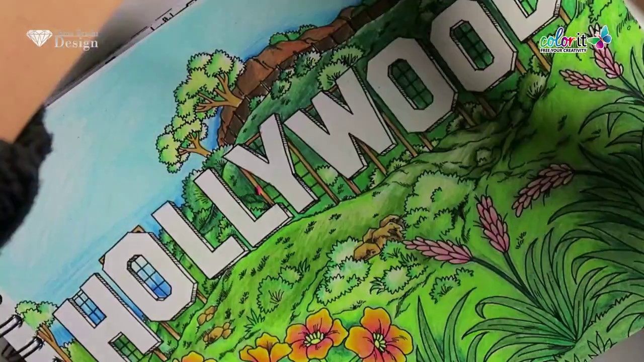 Around the World in 50 Pages Time Lapse Coloring
