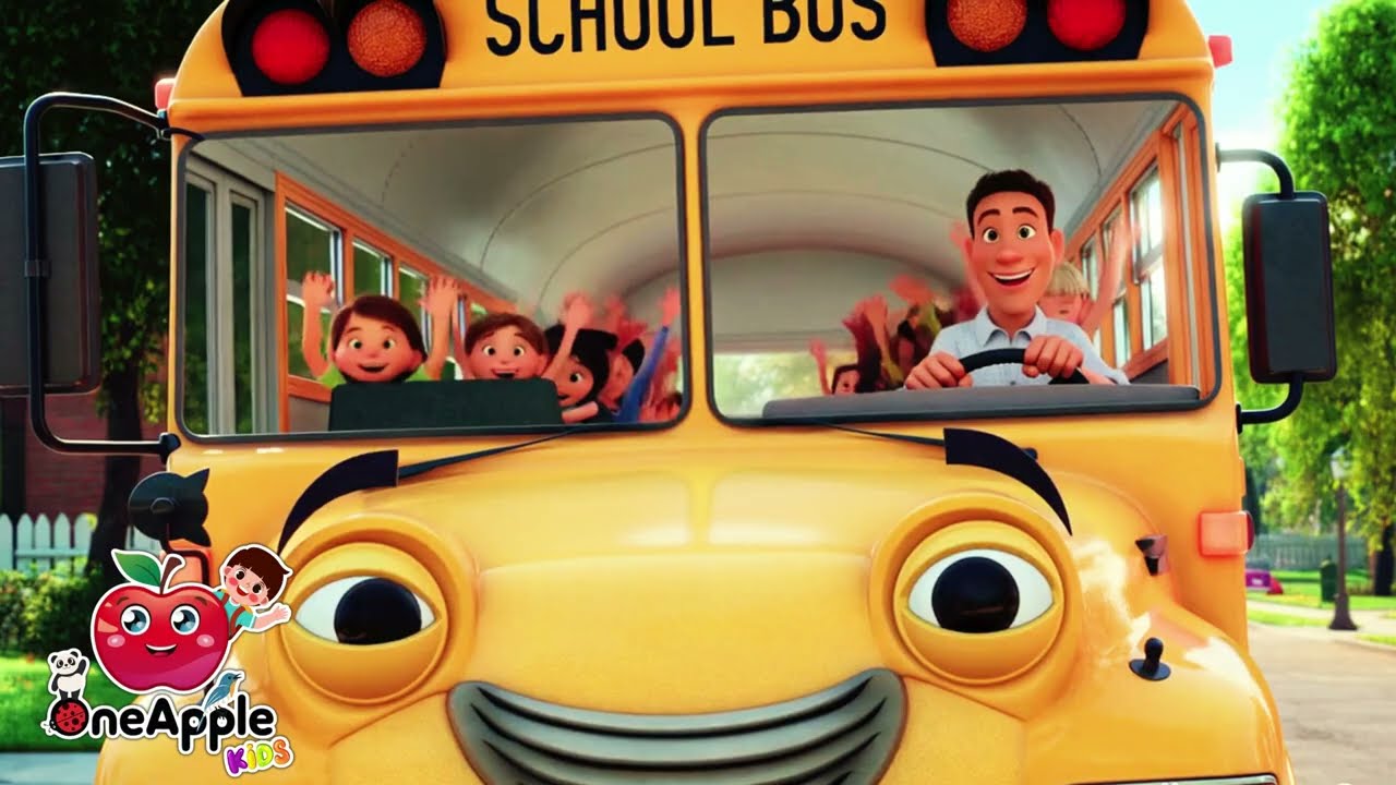 🚌💛 Wheels on the Bus 🚍🎵 | Cute Cartoon Bus & Kids | Nursery Rhymes & Kids Songs