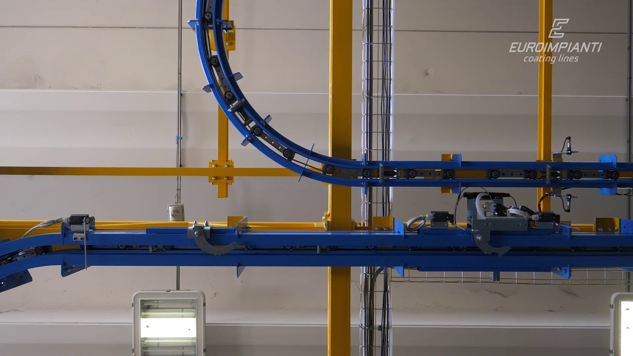 Powder coating line with power&free conveyor