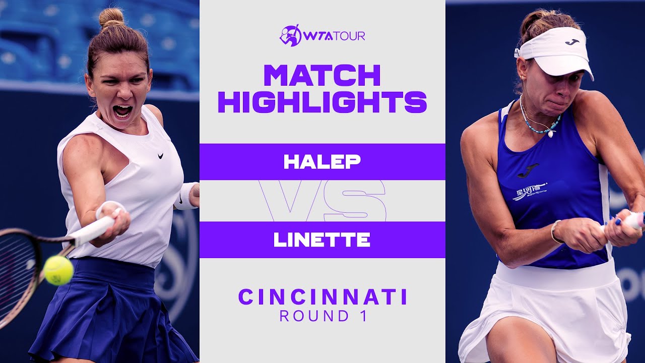 Simona Halep vs. Magda Linette | 2021 Cincinnati Round 1 | WTA Match Highlights