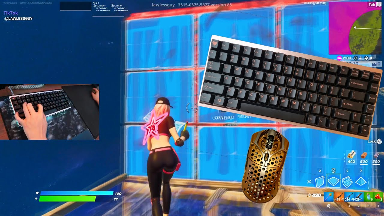 $300 Custom Keyboard ASMR Chill🤩Satisfying Gameplay Keyboard Fortnite 390 FPS Smooth 4K