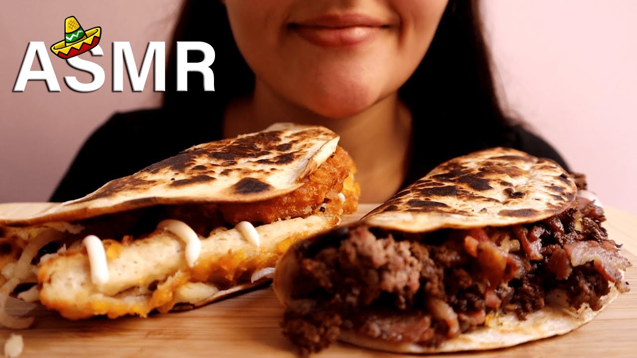 ASMR EATING Chicken and Beef Tacos - MUKBANG | No Talking MaltASMR