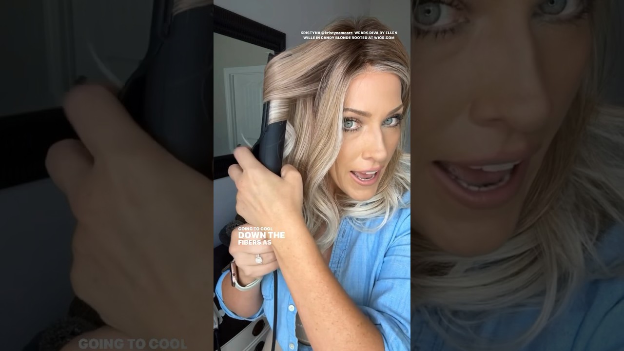 3 способа завить термостойкие синтетические волосы. Diva от Эллен Вилл в оттенке Candy Blonde Roo...