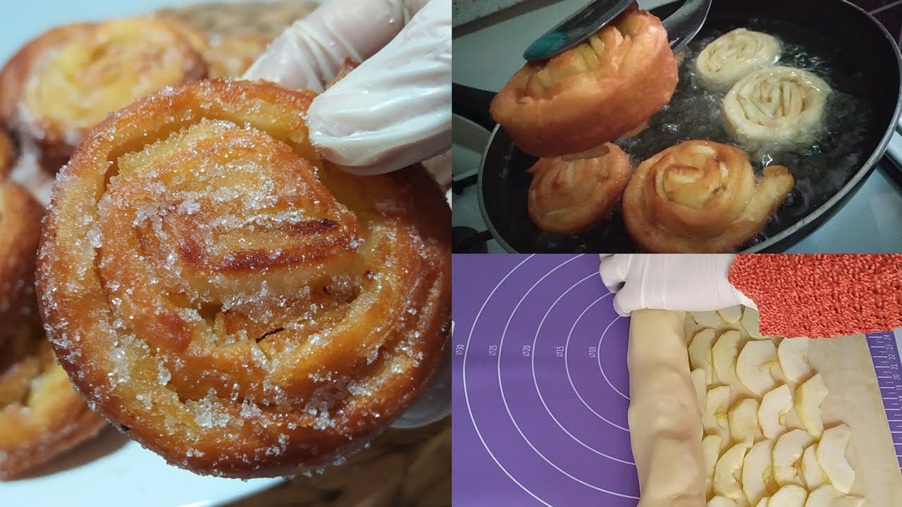 فطائر التفاح المقلية المقرمشة🍎