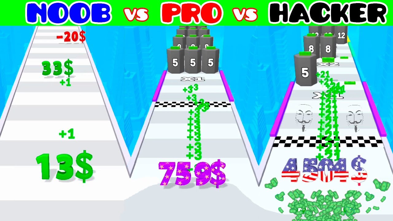 💲 Digit Shooter #challenge — NOOB vs PRO vs HACKER (Game #8)