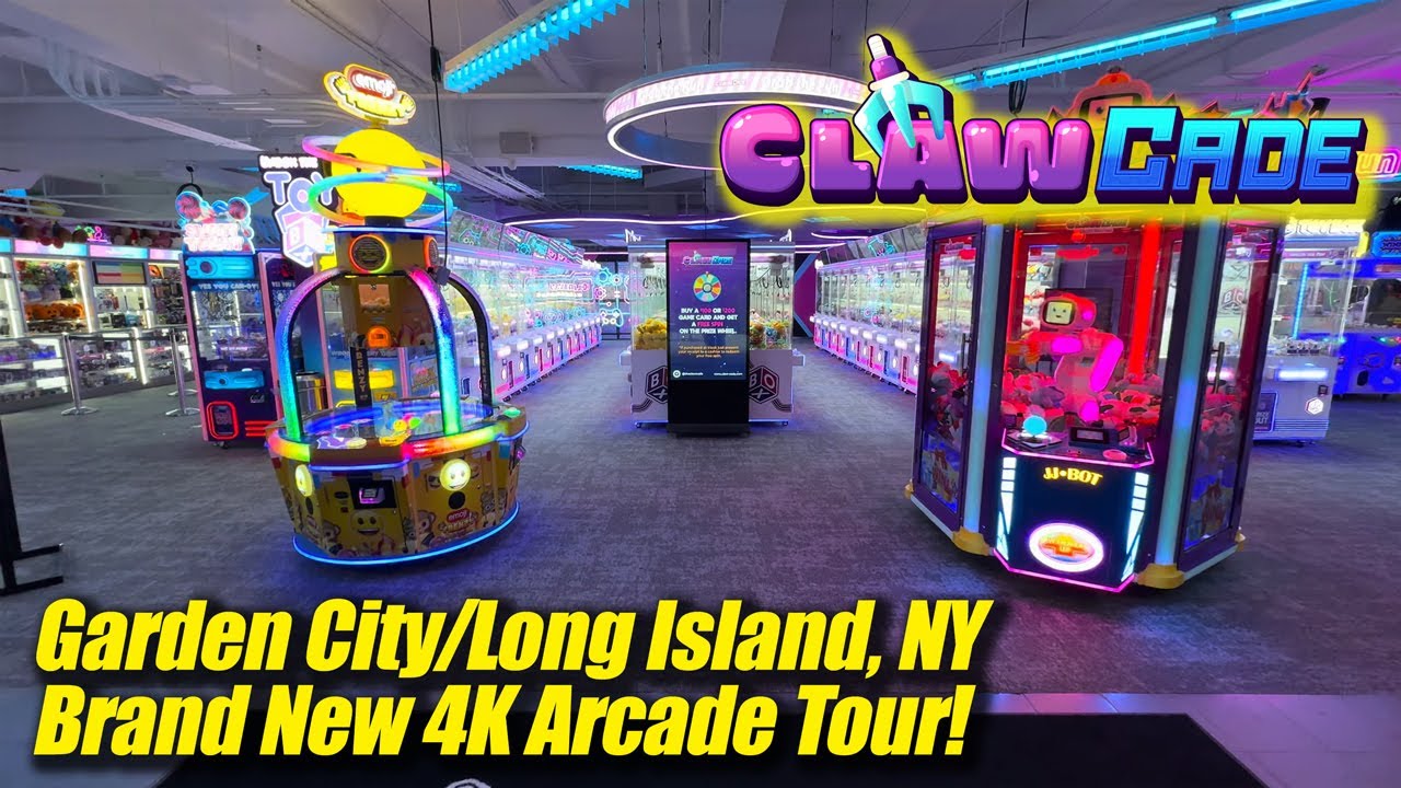 BRAND NEW ARCADE OPENING! ClawCADE (Garden City/LI NY), 4K arcade walkthrough & tour, September 2024
