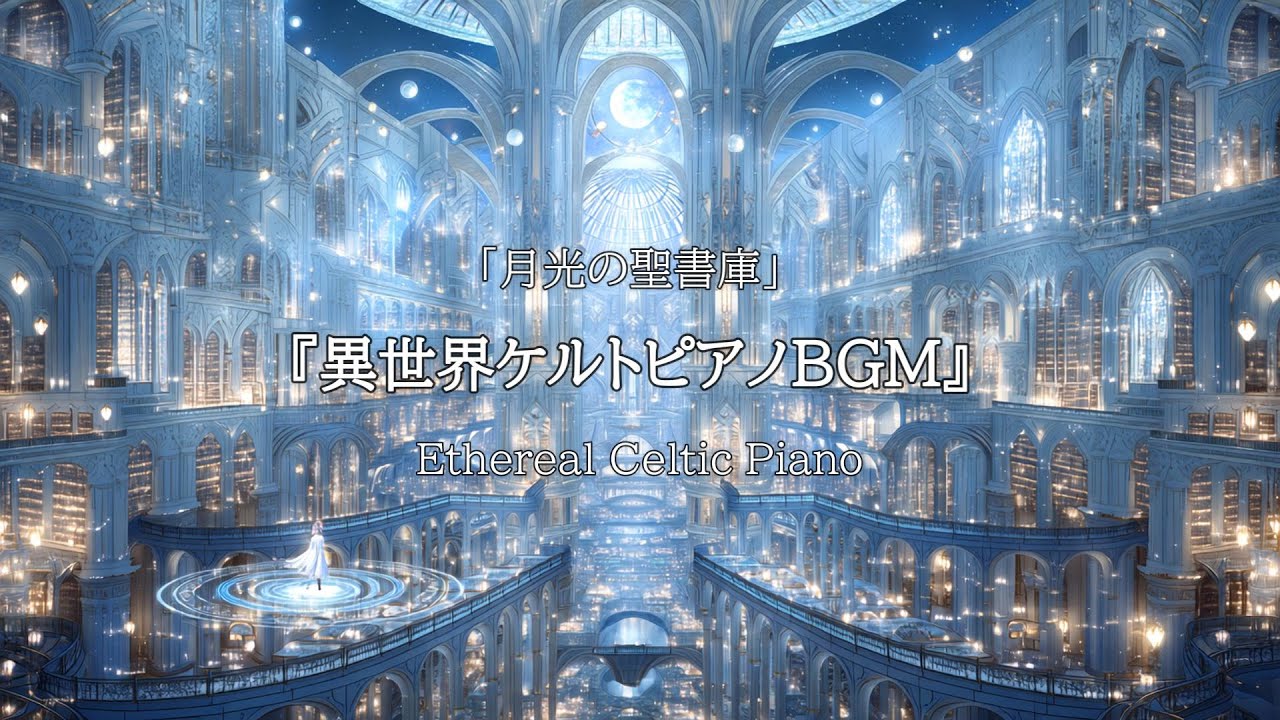 【作業用BGM】【癒し|リラックス】月光の聖書庫 ─ ケルトピアノBGM   散歩 | 読書 |勉強 | 瞑想