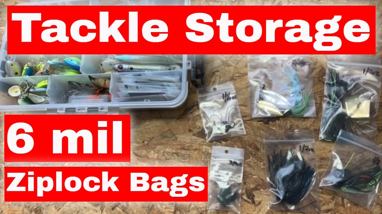 Tackle Storage with Ziplock Bags Hooks, Jig Heads, Jigs, Spinnerbaits, Buzzbaits, Chatterbaits
