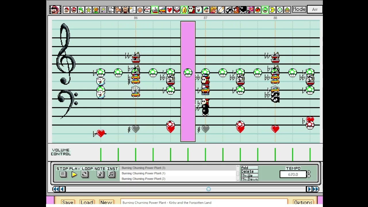 Mario Paint | Burning, Churning Power Plant - Kirby and the Forgotten Land